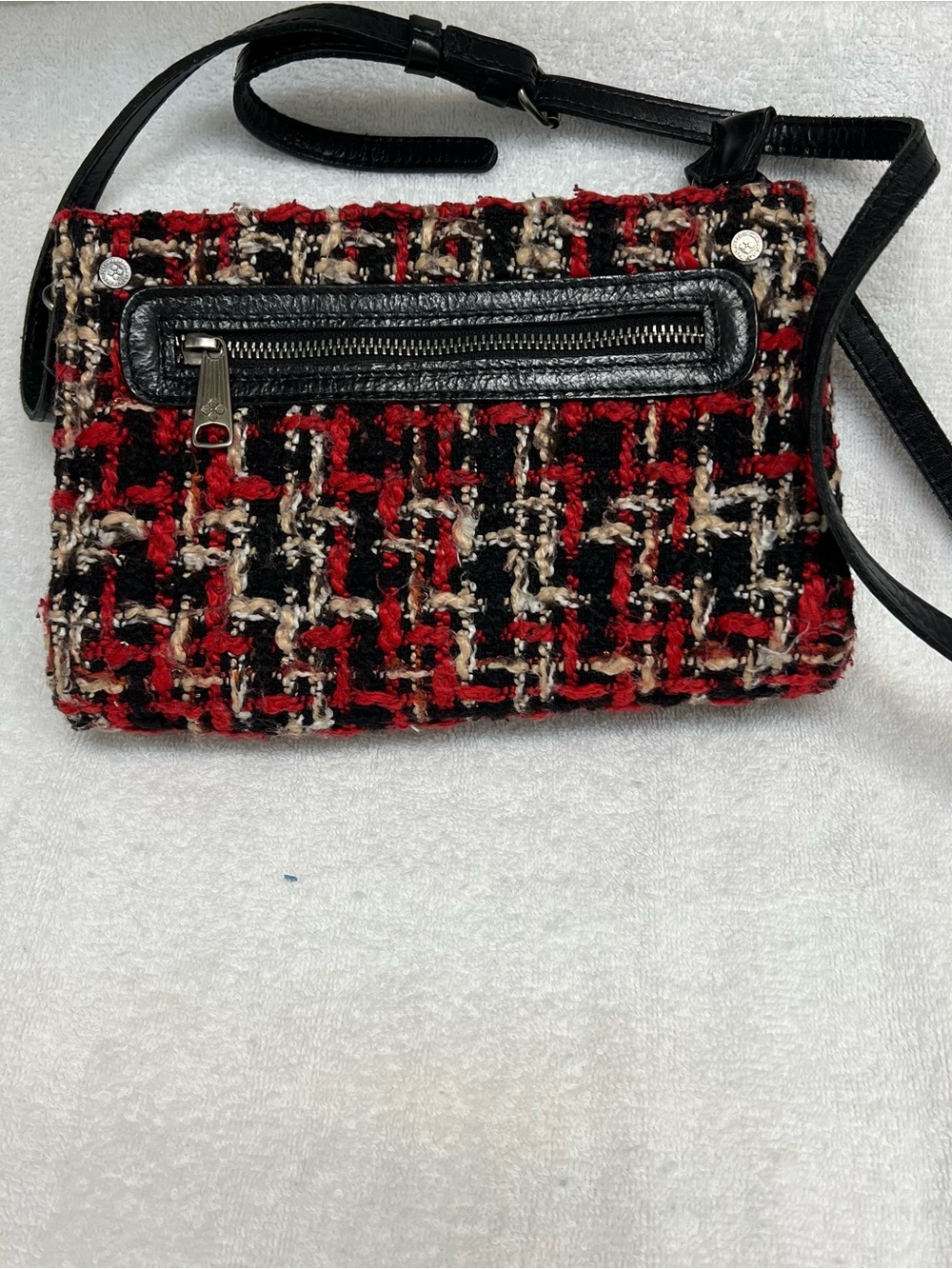 Patricia Nash Leather Trim and Fabric Crossbody Bag